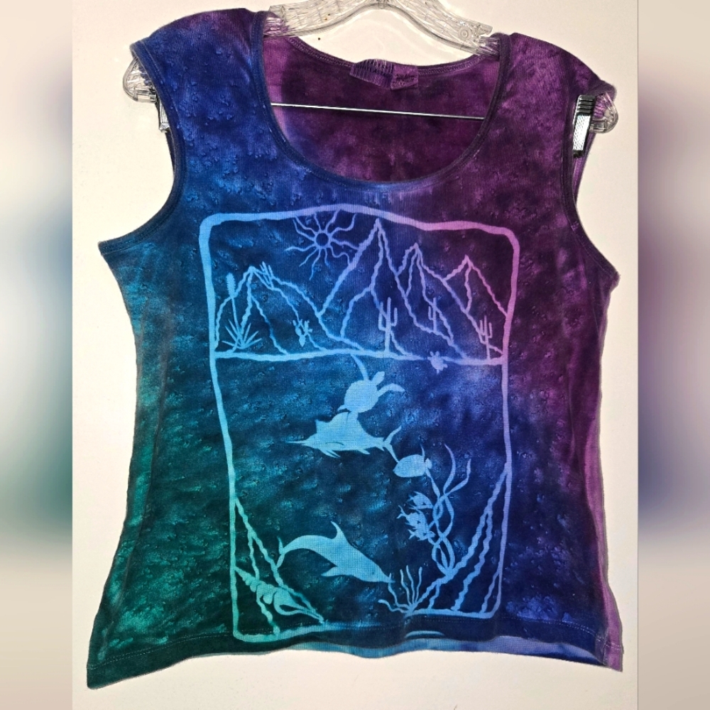 Tie Dye Ocean Desert California Tank Top